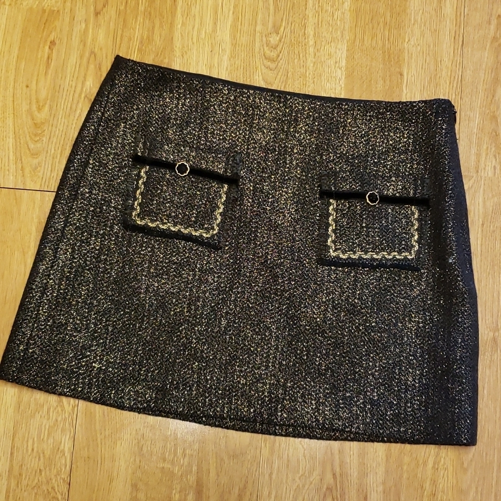 CoreyLynn Calter metallic thread mini skirt size 4